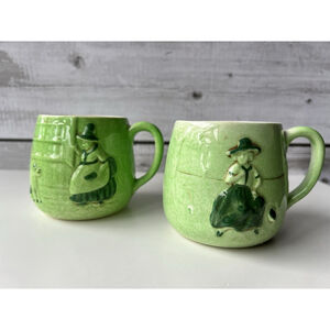 Vintage Royal Art Pottery Made In England Pair Of Mugs - nursery Rhymes